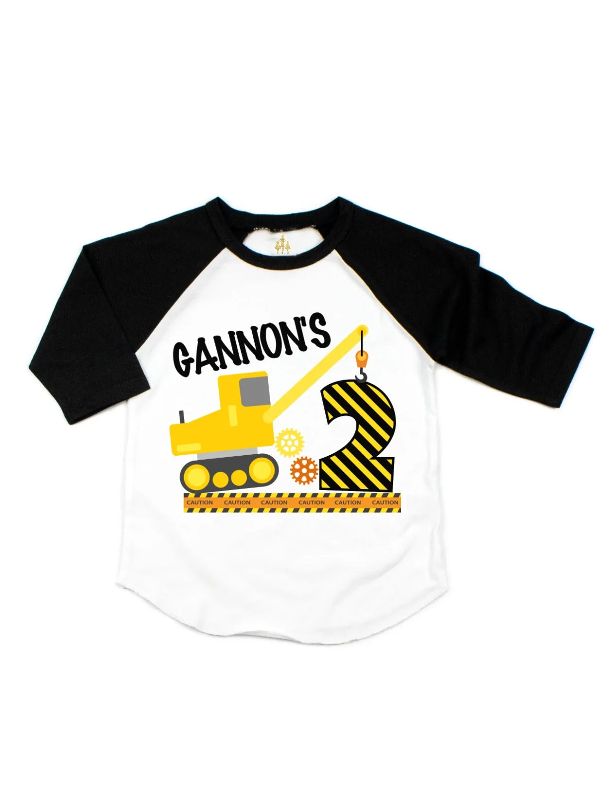 Personalized Construction Birthday Raglan T-Shirt