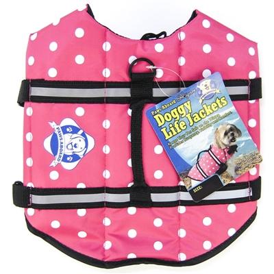 Pink Polka Dot Nylon Designer Dog Life Vest