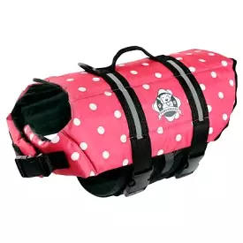 Pink Polka Dot Nylon Designer Dog Life Vest