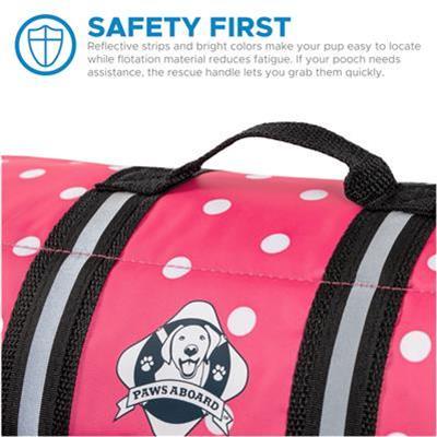 Pink Polka Dot Nylon Designer Dog Life Vest