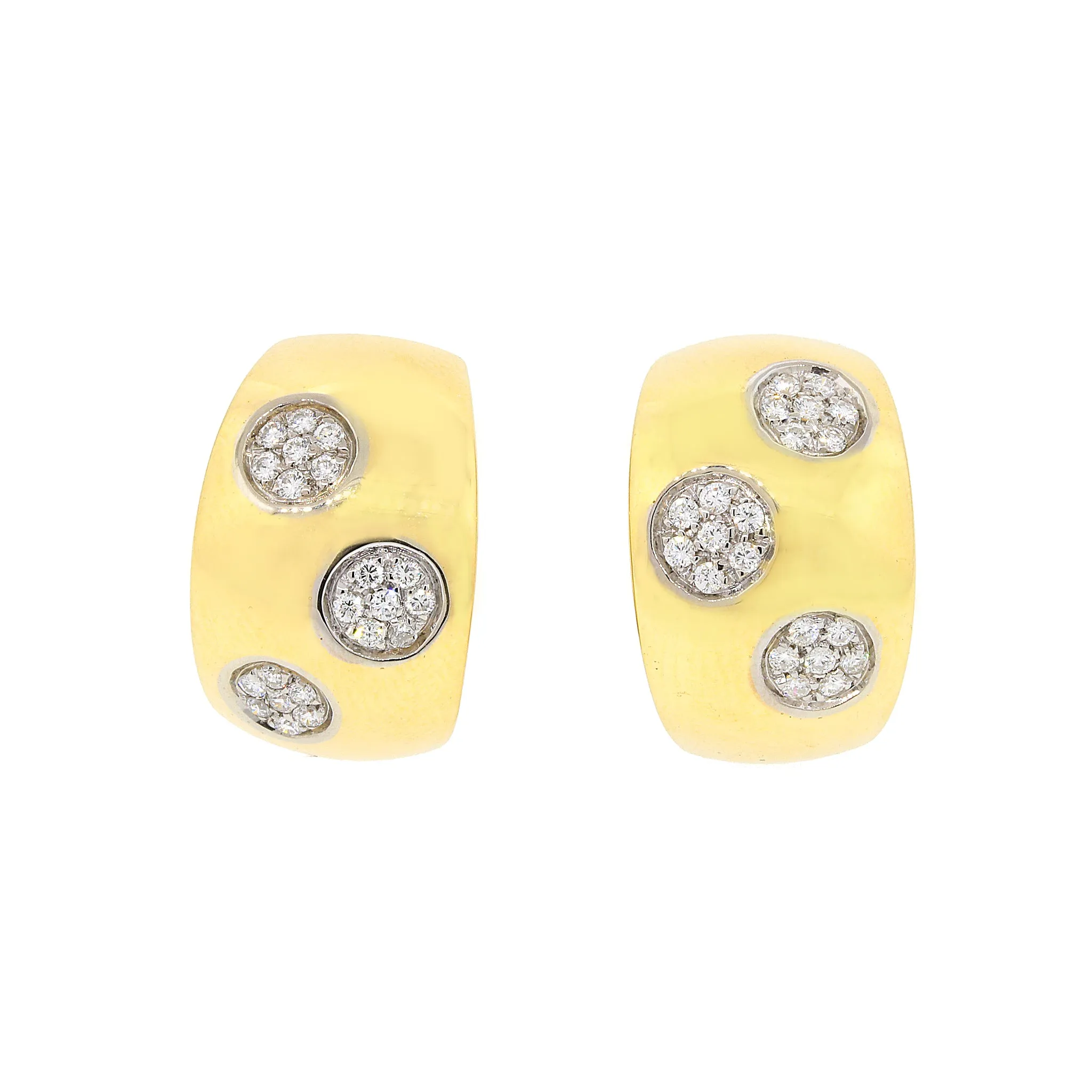 Polka Dot Diamond Clip-on Earrings