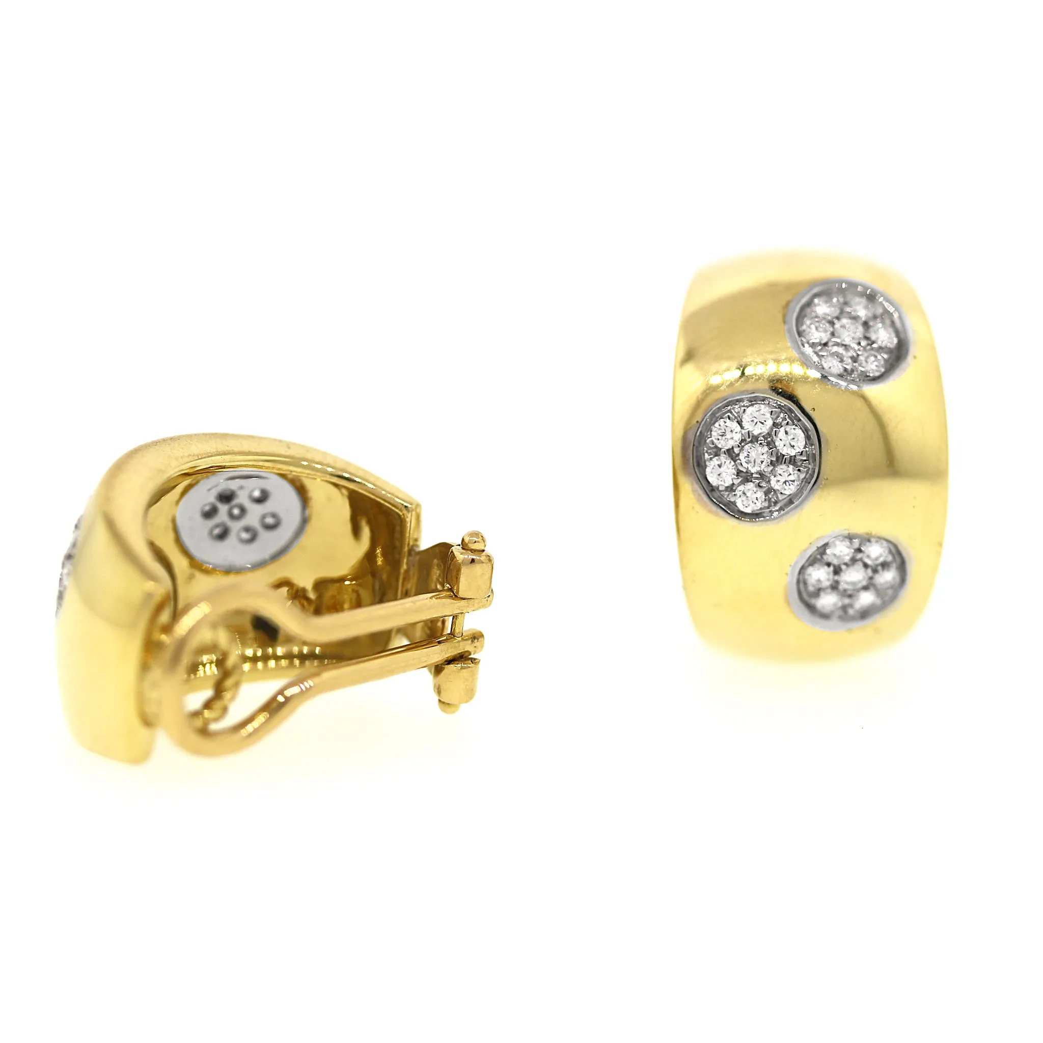 Polka Dot Diamond Clip-on Earrings