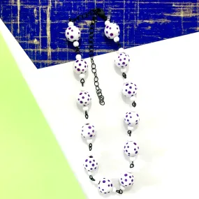 Purple Polka Dot Beaded Amelia Necklace