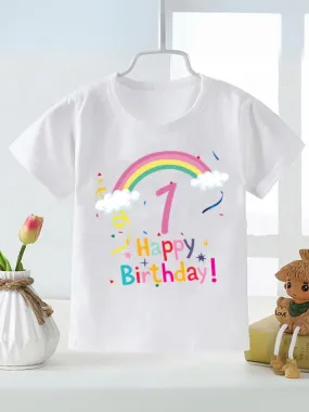 Rainbow Birthday T-Shirt for Kids - Cute and Casual Gift