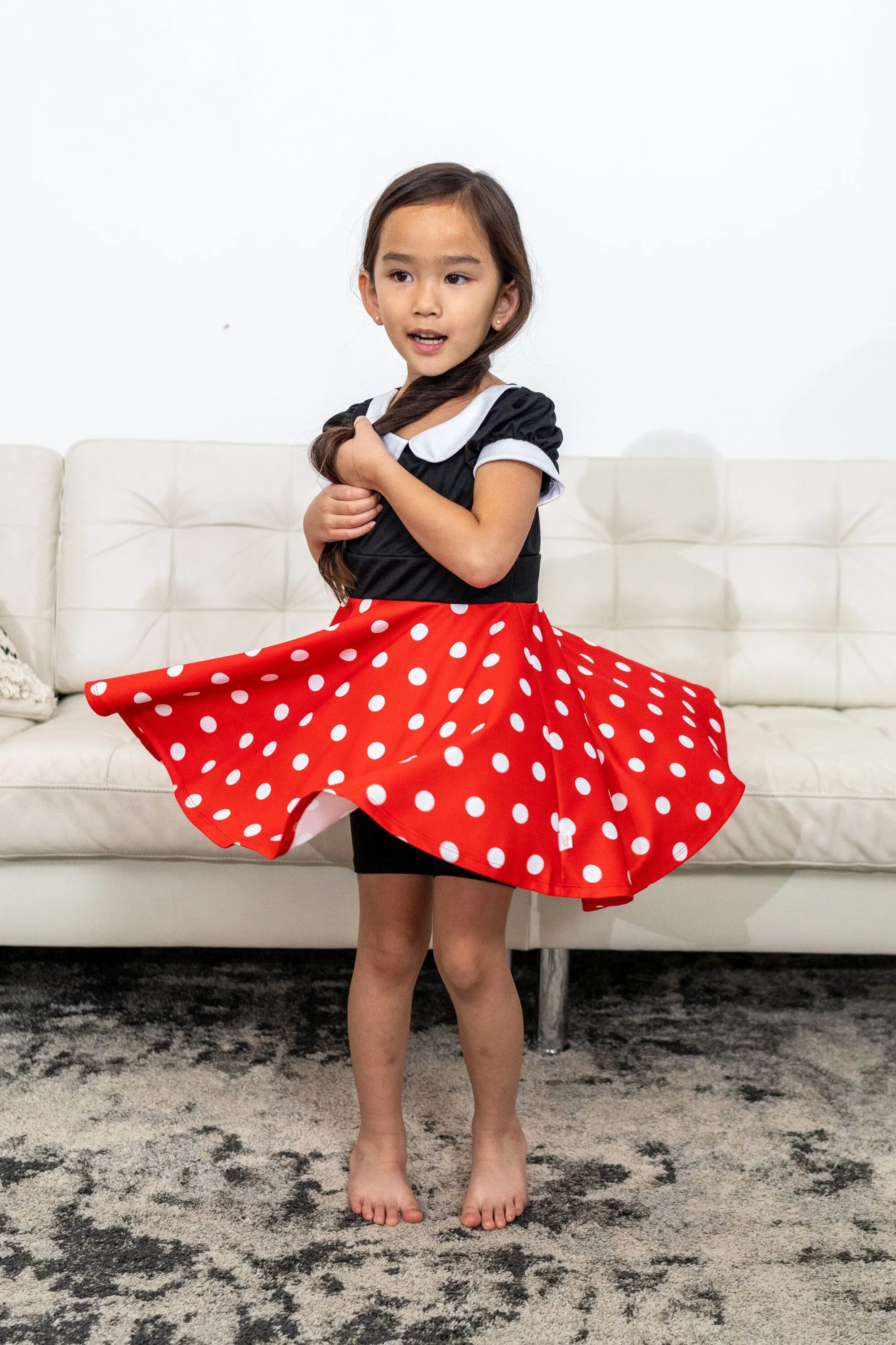 Retro Polka Dot Twirl Dress