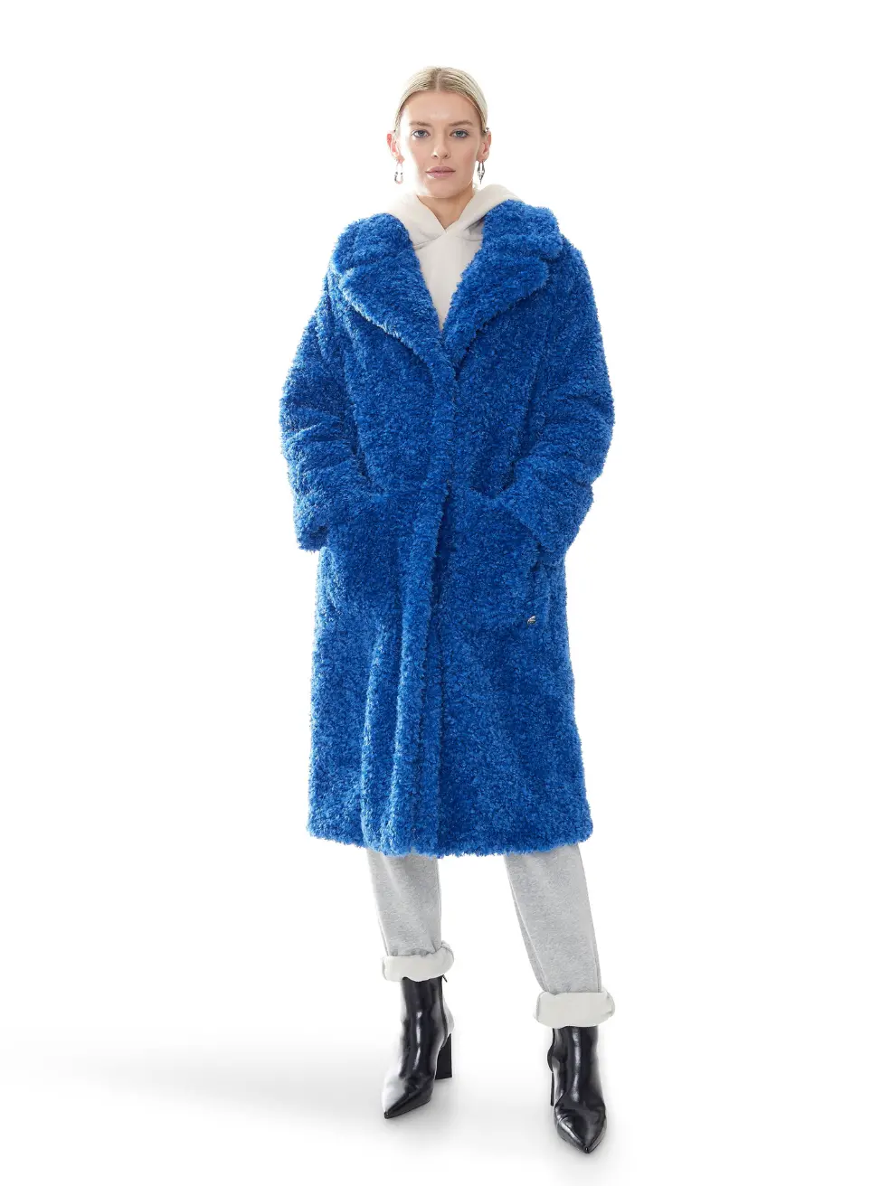 		Ruby  Lapis Faux Fur Coat	