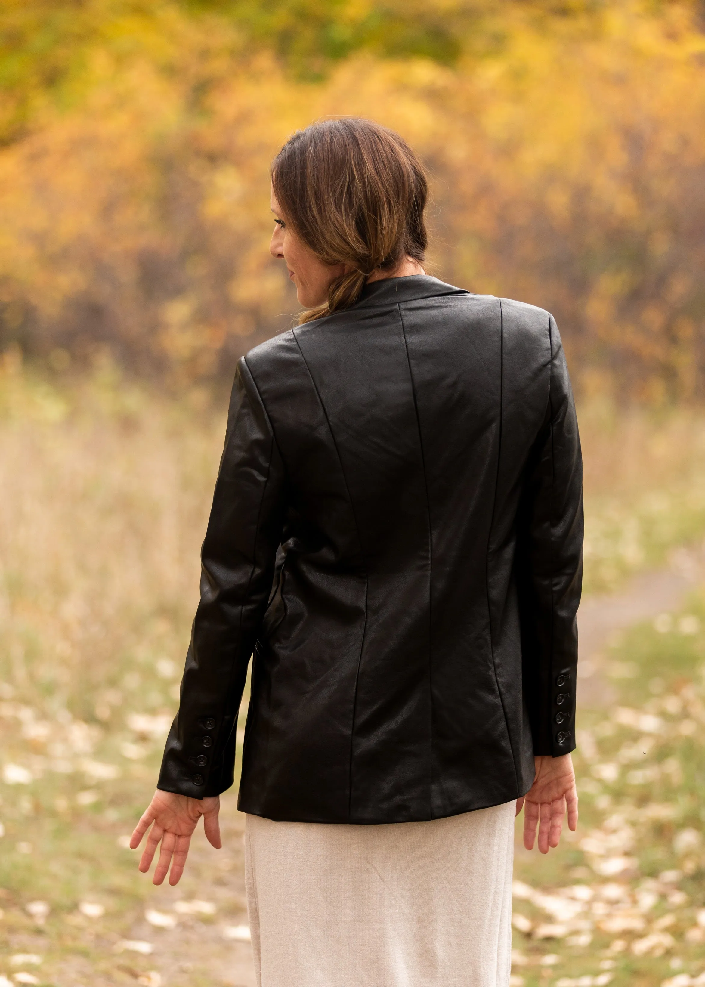 Sandelle Faux Leather Blazer - FINAL SALE