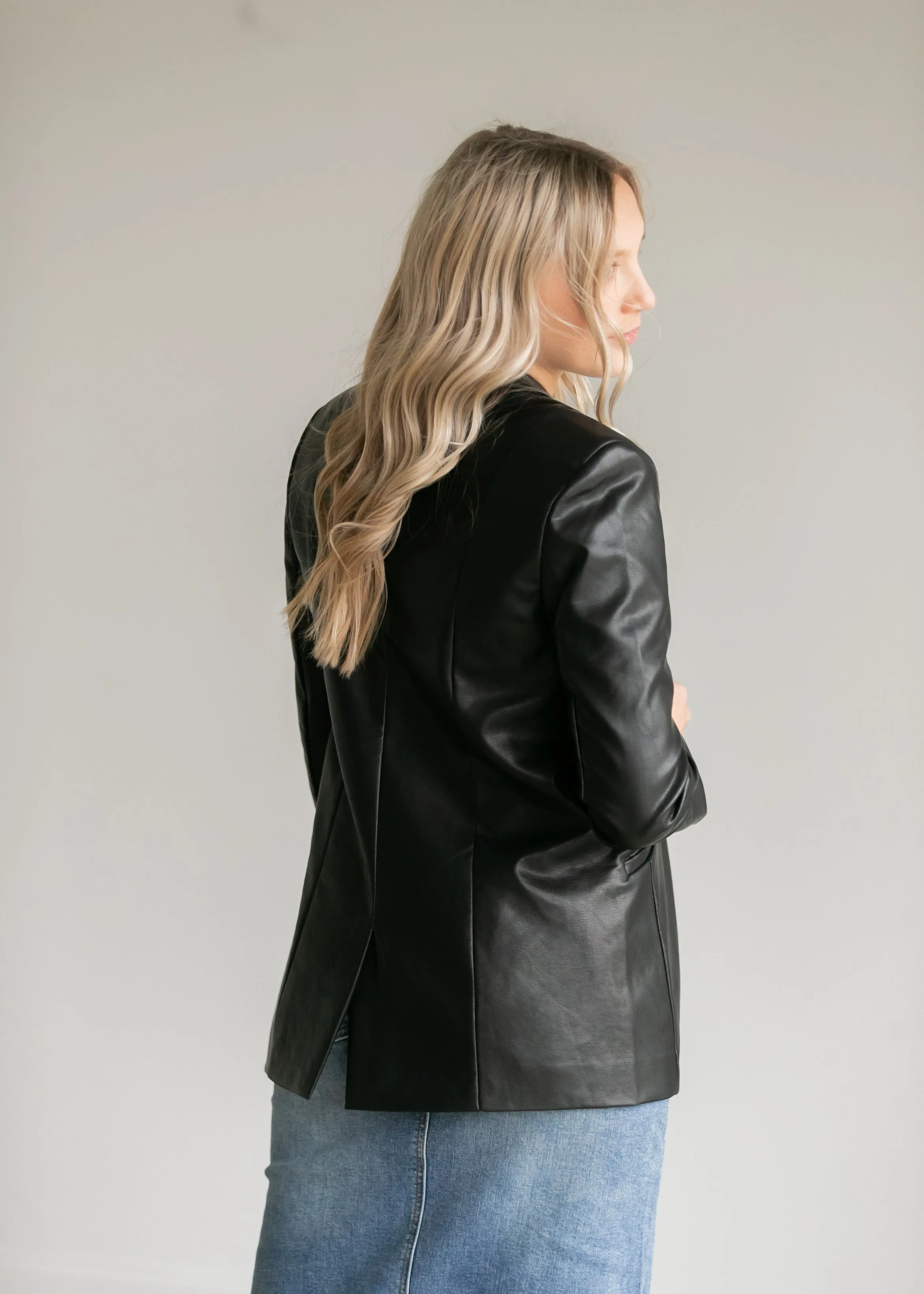 Sandelle Faux Leather Blazer - FINAL SALE