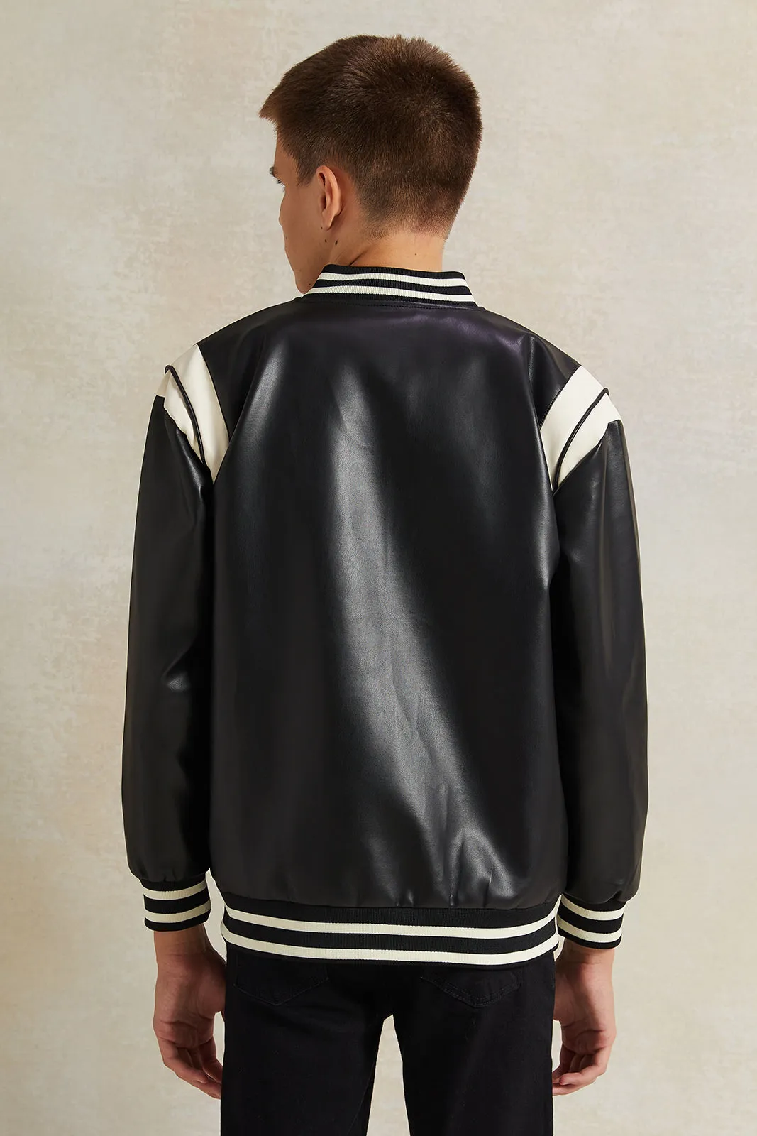 Senior Boys Black Zipthru Jacket