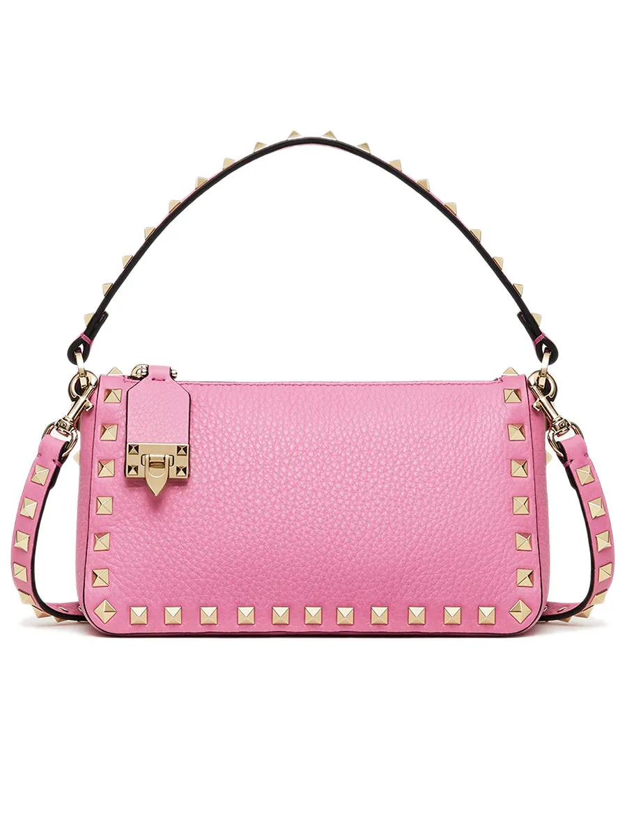 Small Rockstud Grainy Calfskin Crossbody Bag