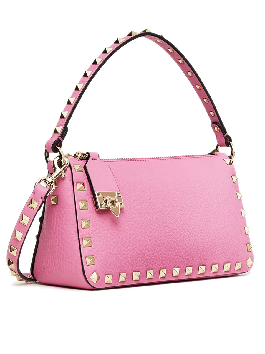 Small Rockstud Grainy Calfskin Crossbody Bag