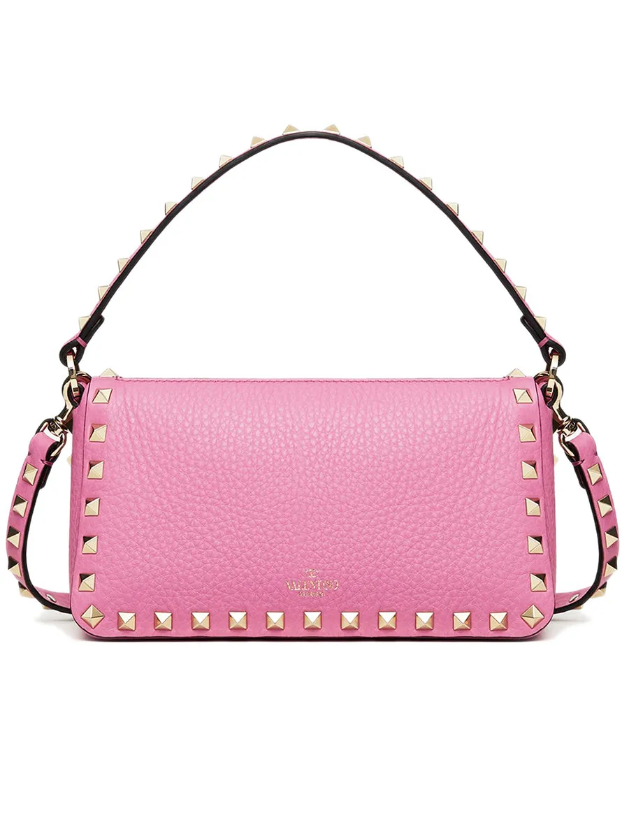 Small Rockstud Grainy Calfskin Crossbody Bag