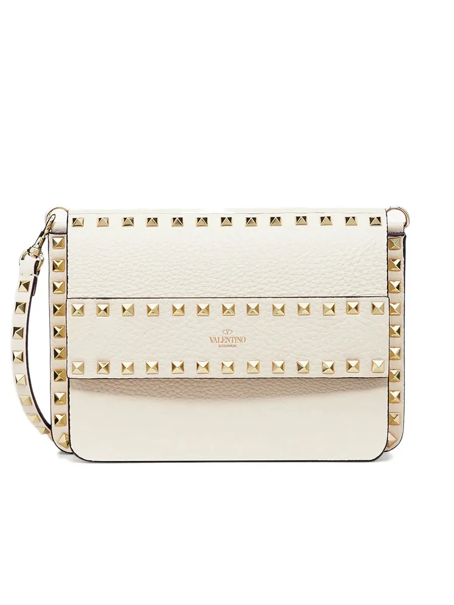 Small Rockstud Grainy Leather Crossbody Bag