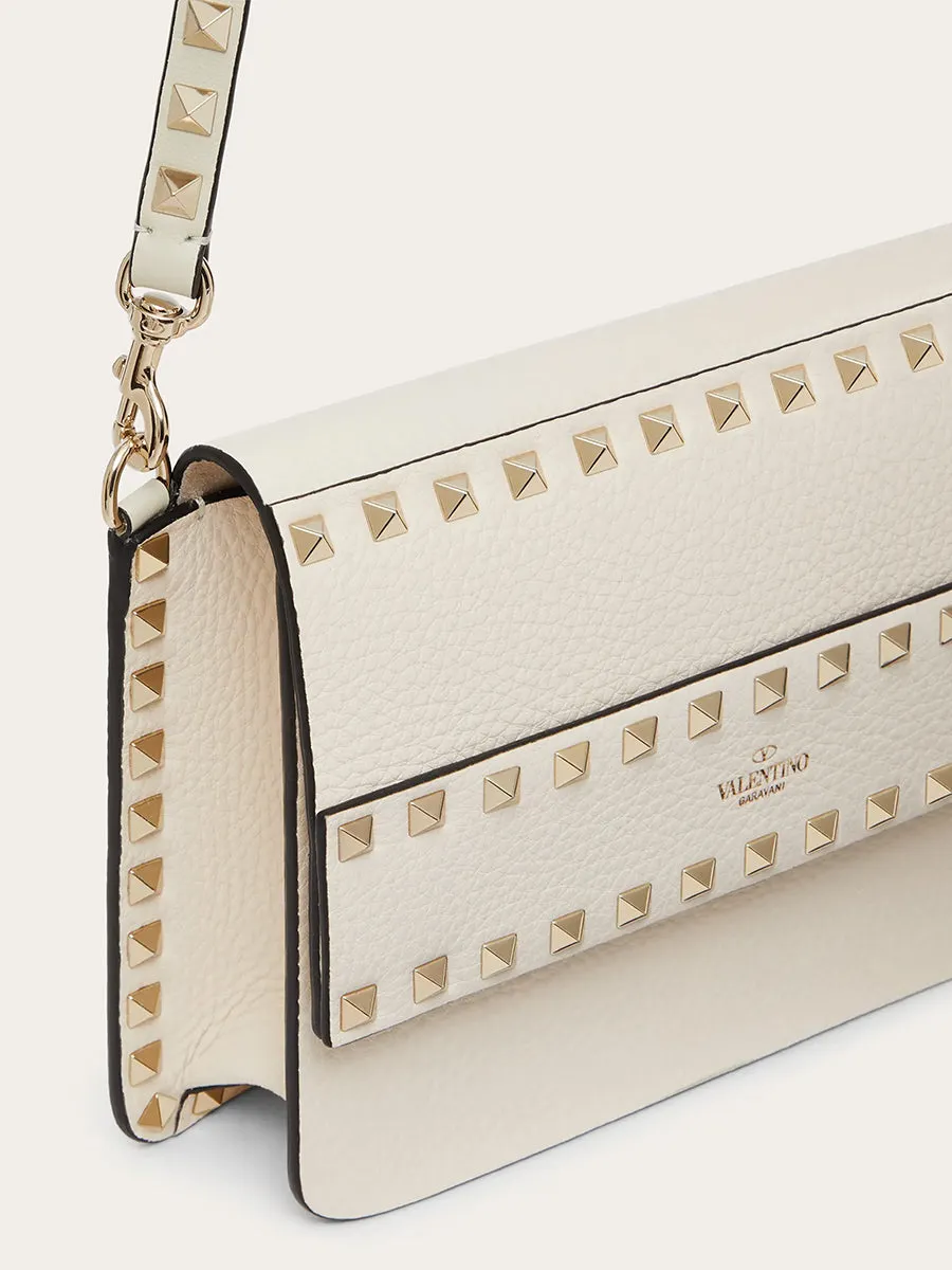 Small Rockstud Grainy Leather Crossbody Bag