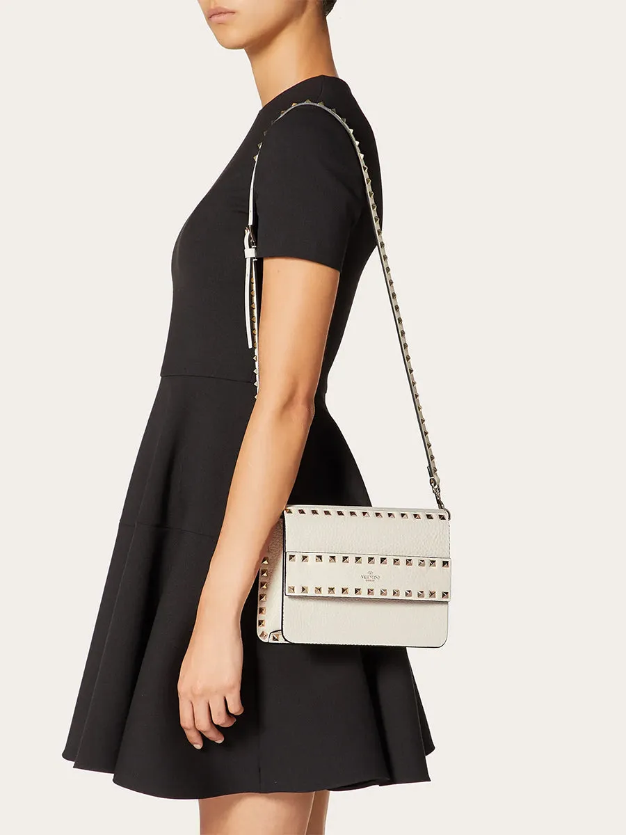 Small Rockstud Grainy Leather Crossbody Bag