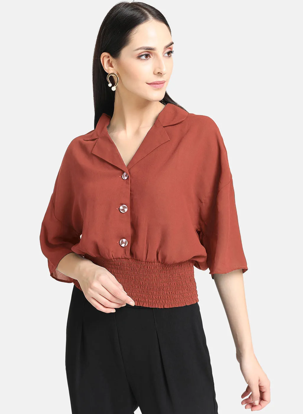 Smocking Shirt With Button Details