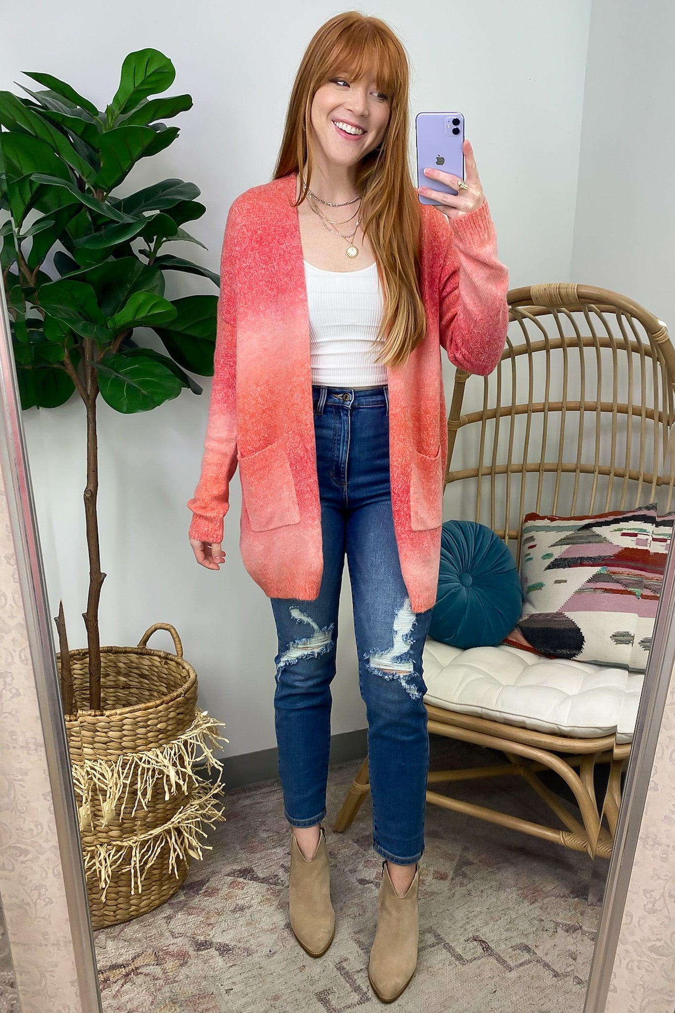 Snuggly Energy Ombre Longline Knit Cardigan - FINAL SALE