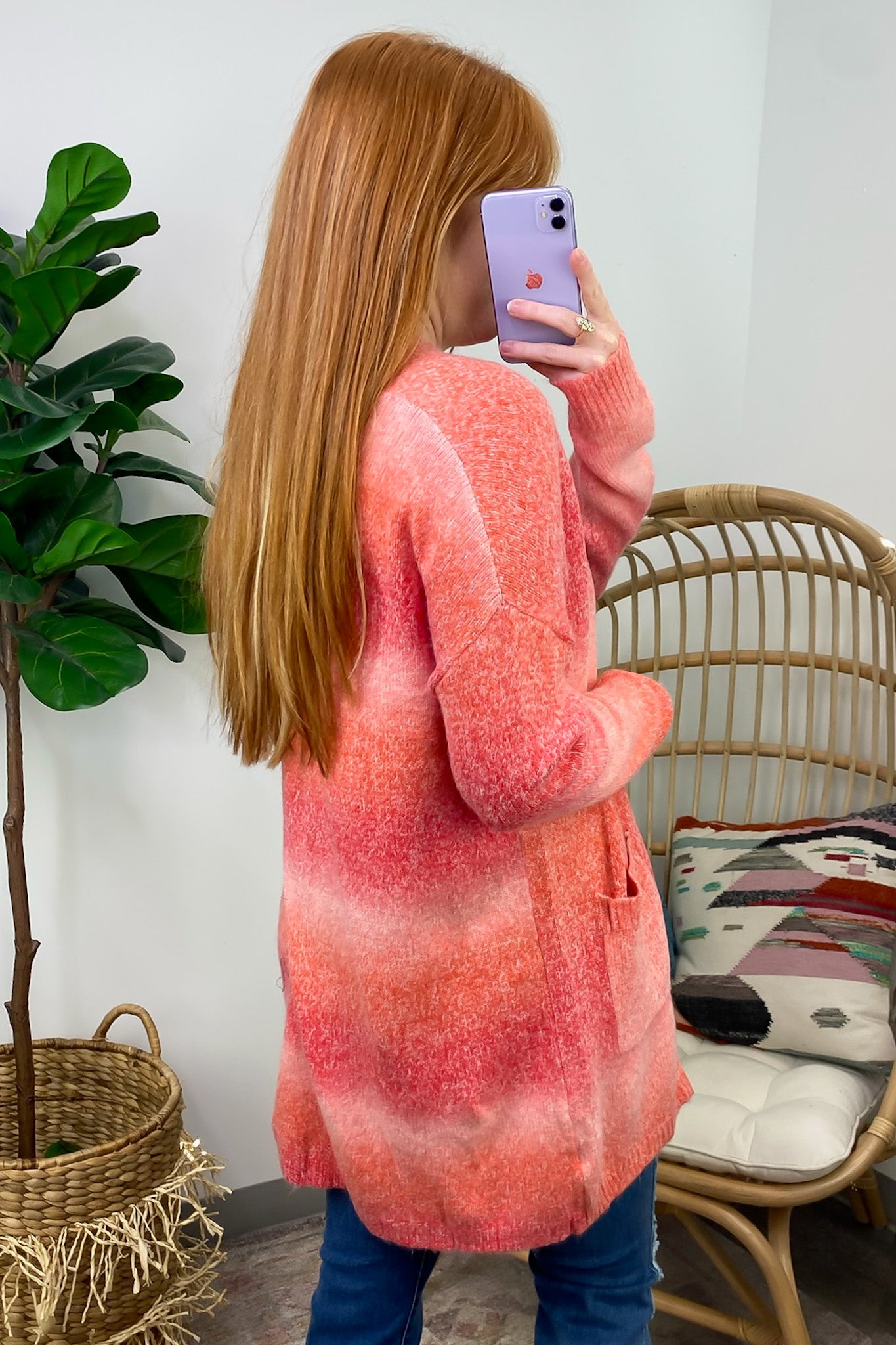 Snuggly Energy Ombre Longline Knit Cardigan - FINAL SALE