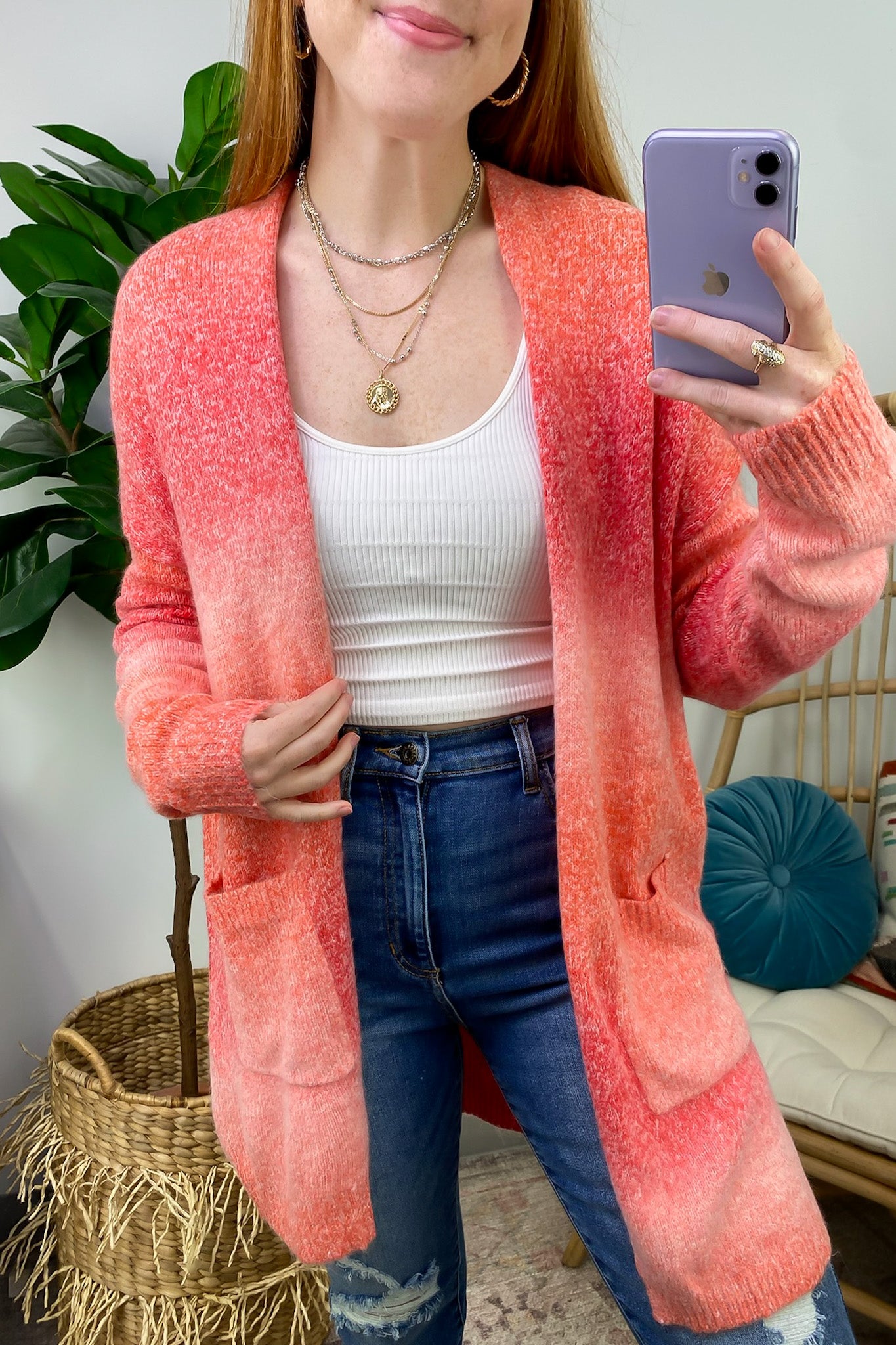 Snuggly Energy Ombre Longline Knit Cardigan - FINAL SALE