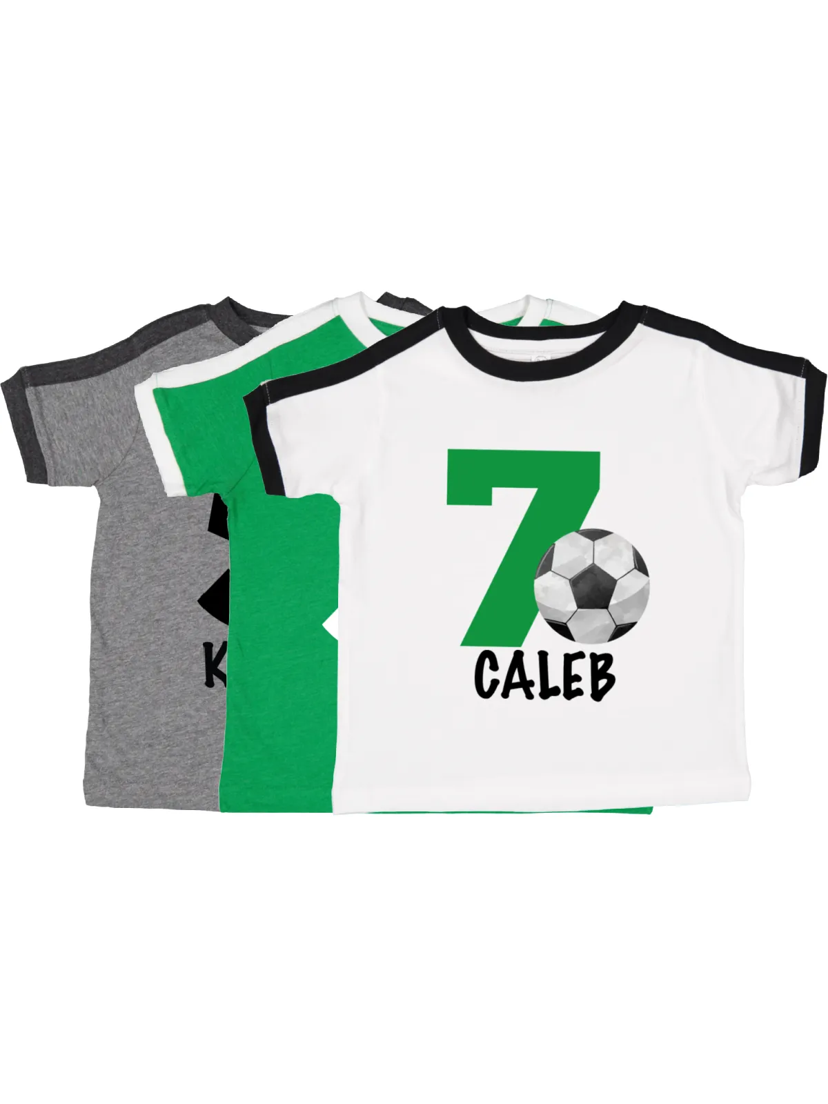 Soccer Ball Birthday Shirt - White, Gray, & Green