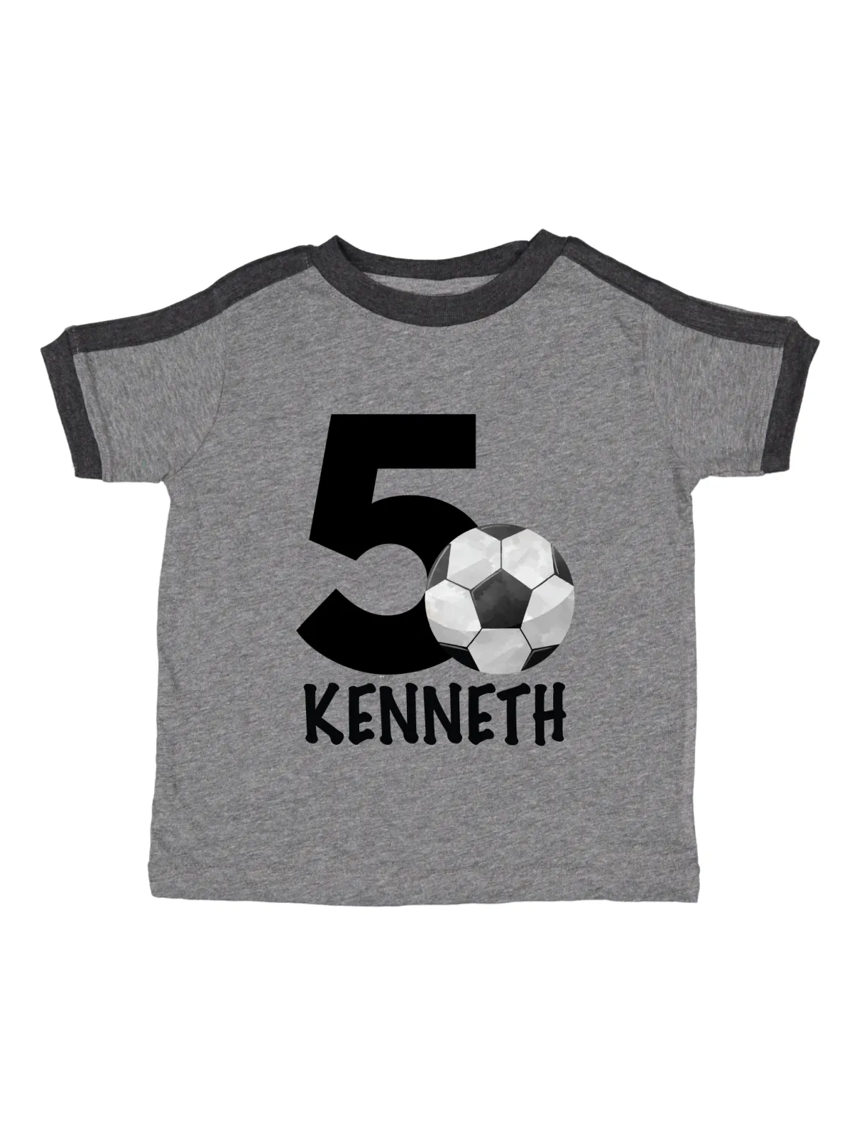 Soccer Ball Birthday Shirt - White, Gray, & Green