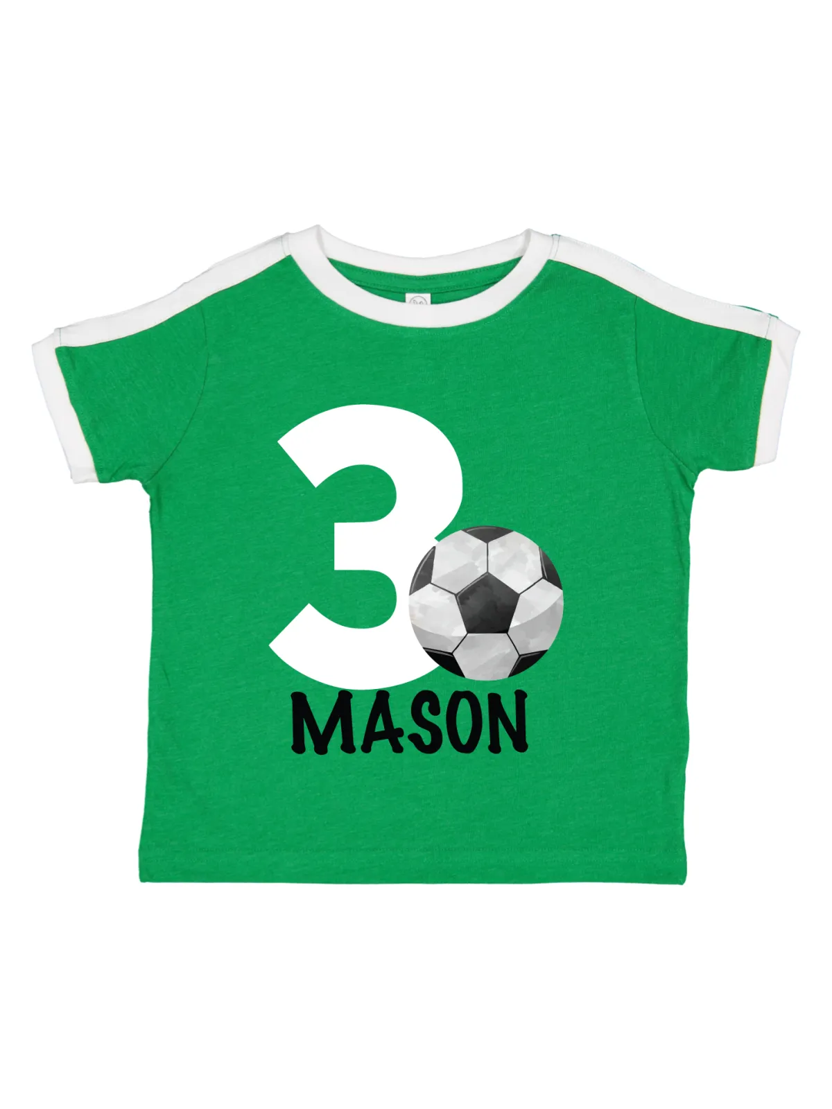 Soccer Ball Birthday Shirt - White, Gray, & Green