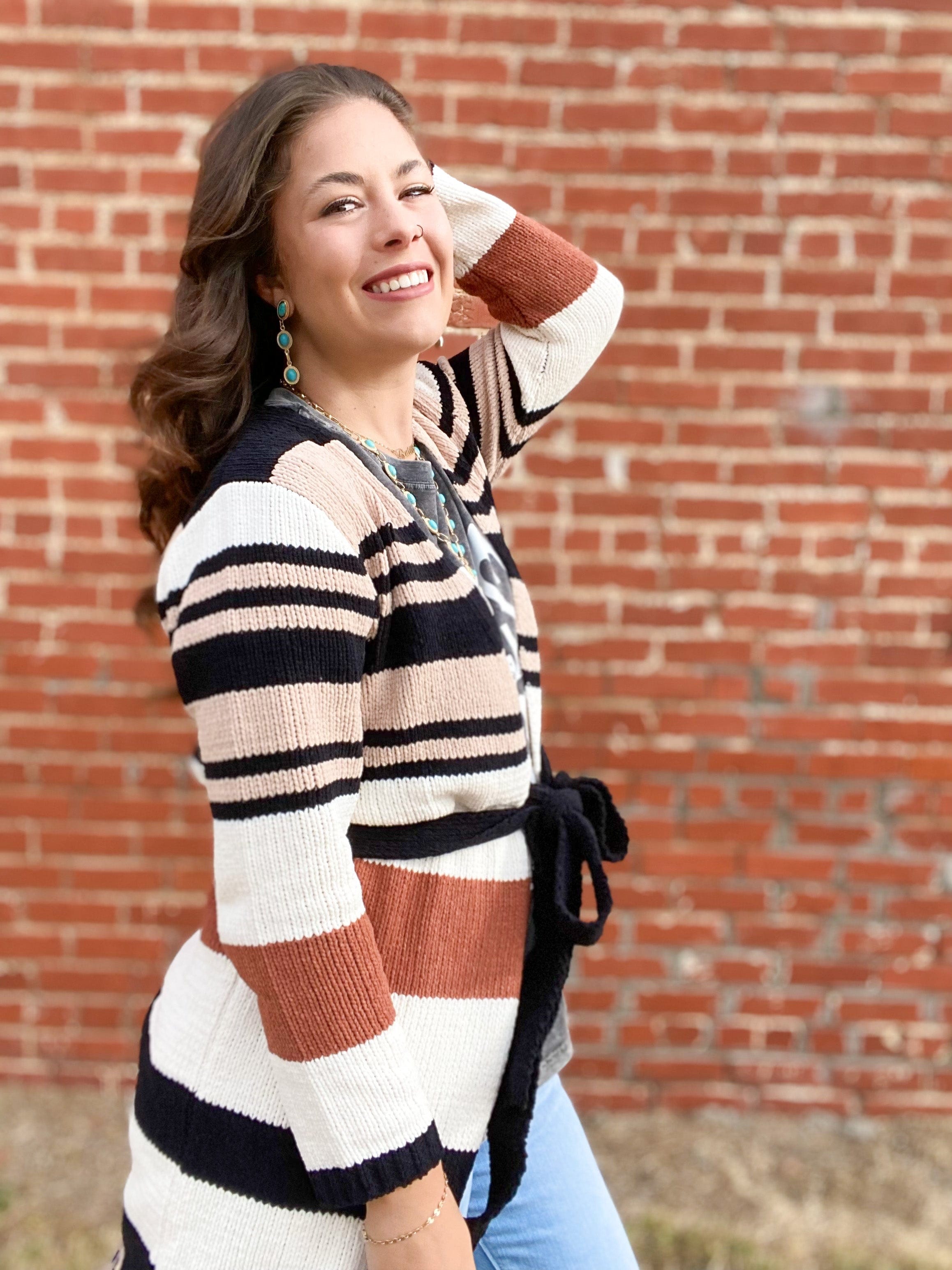 Striped Duster Cardigan