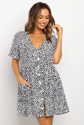 Summer Women Mini Dresses Spring Short Sleeve Dot Printed