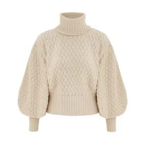 Textured Roll Neck Sweater