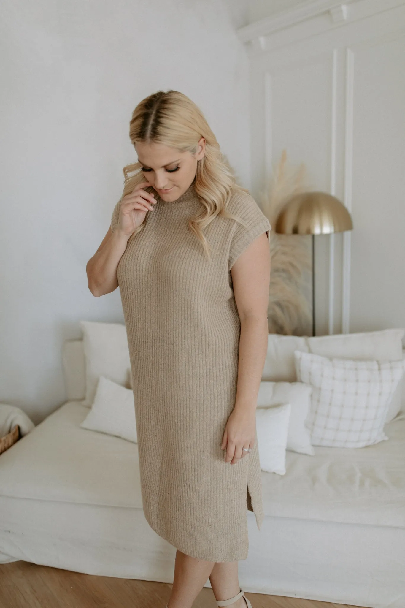 The Nora Midi Sweater Dress - Oatmeal