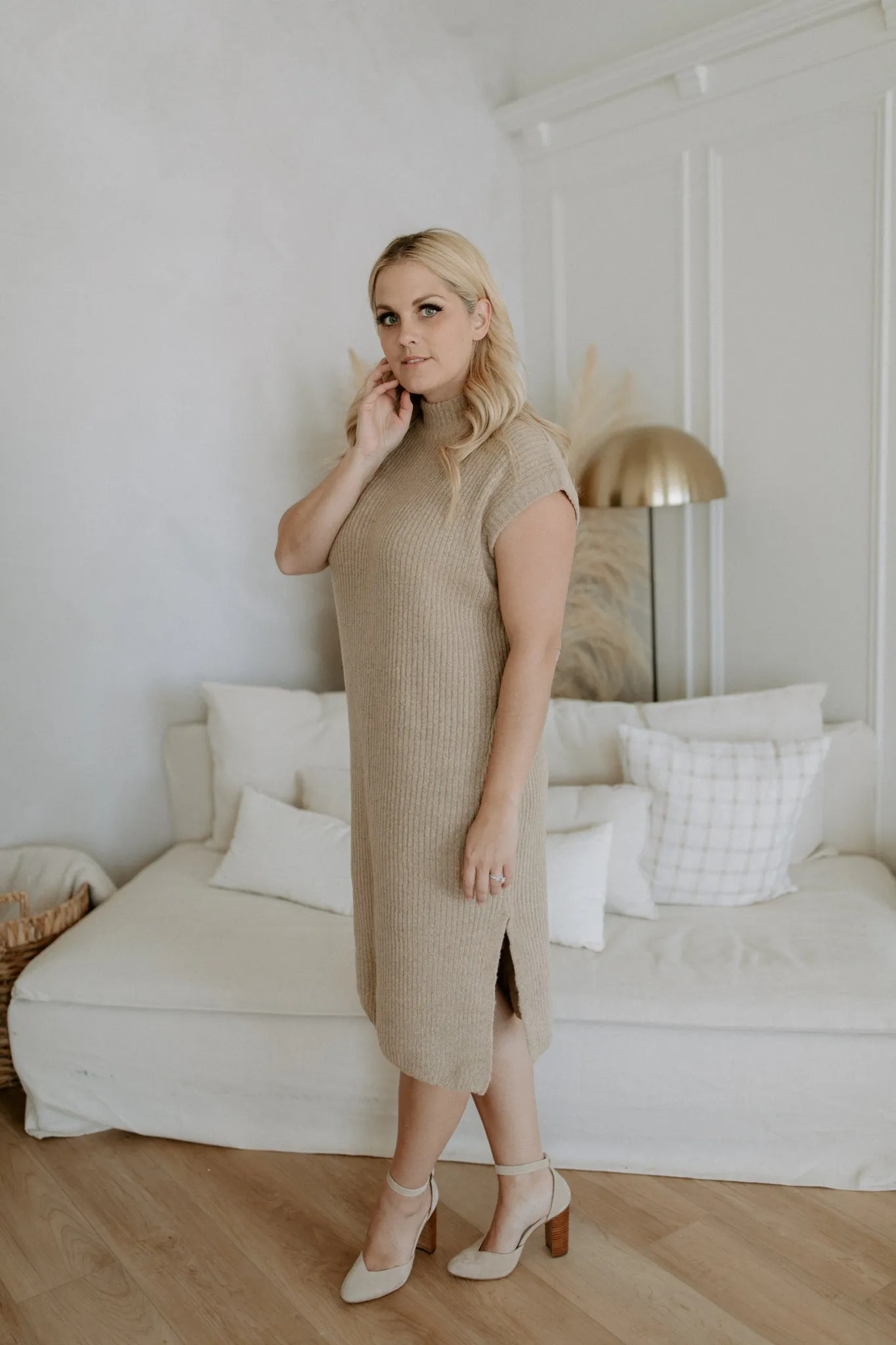 The Nora Midi Sweater Dress - Oatmeal