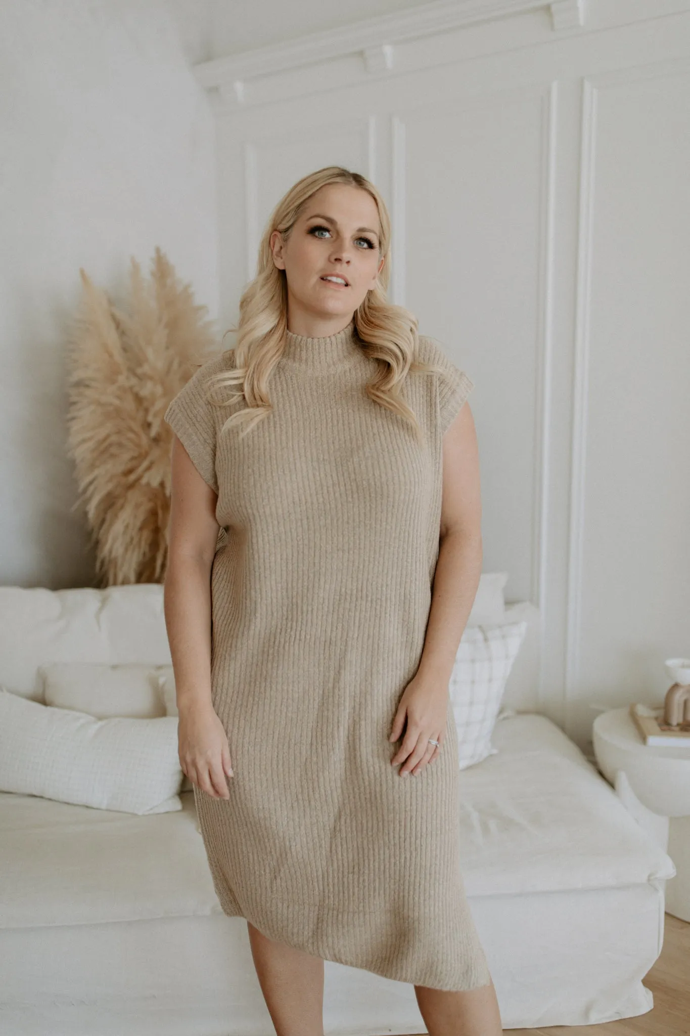 The Nora Midi Sweater Dress - Oatmeal