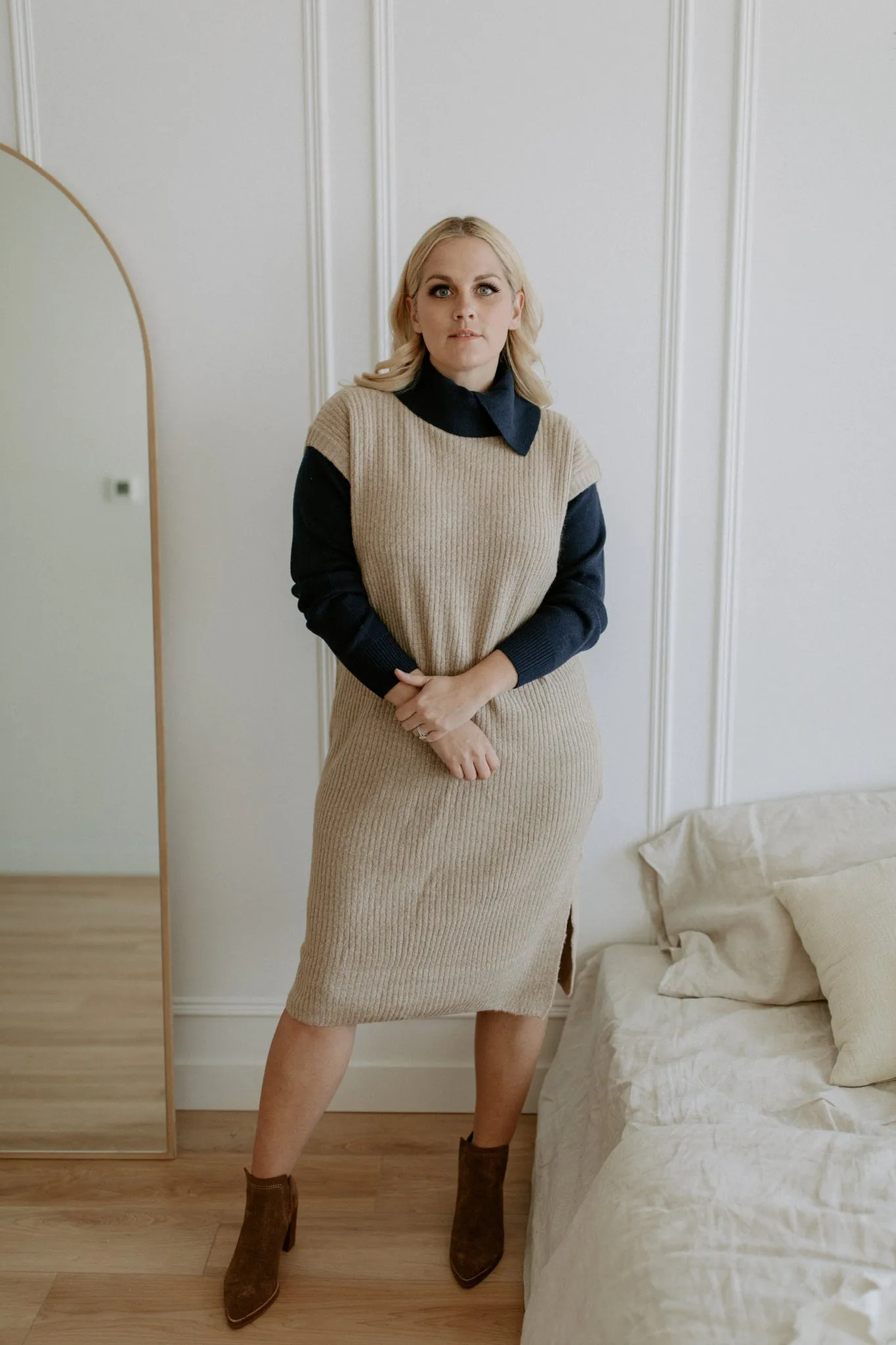 The Nora Midi Sweater Dress - Oatmeal