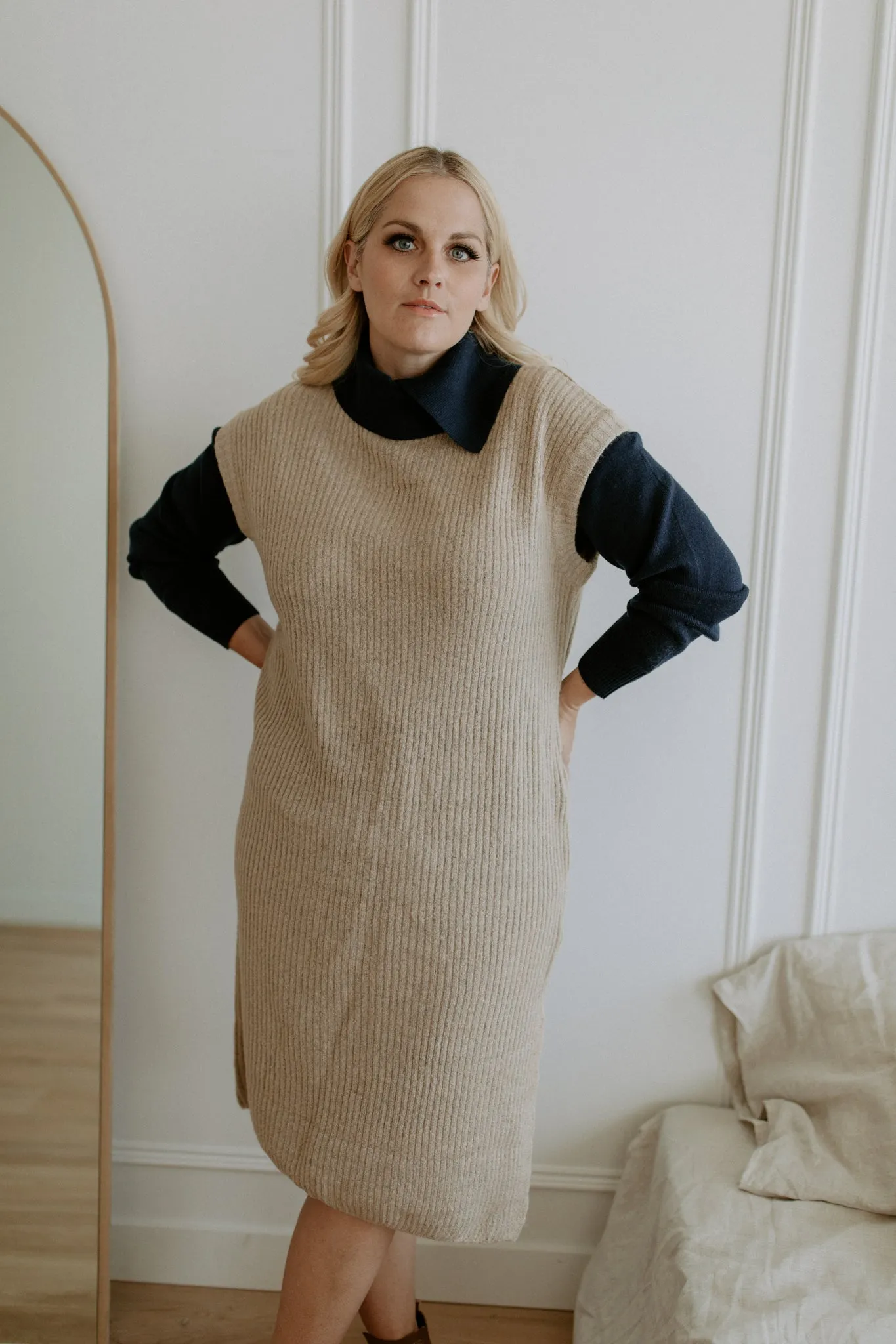 The Nora Midi Sweater Dress - Oatmeal