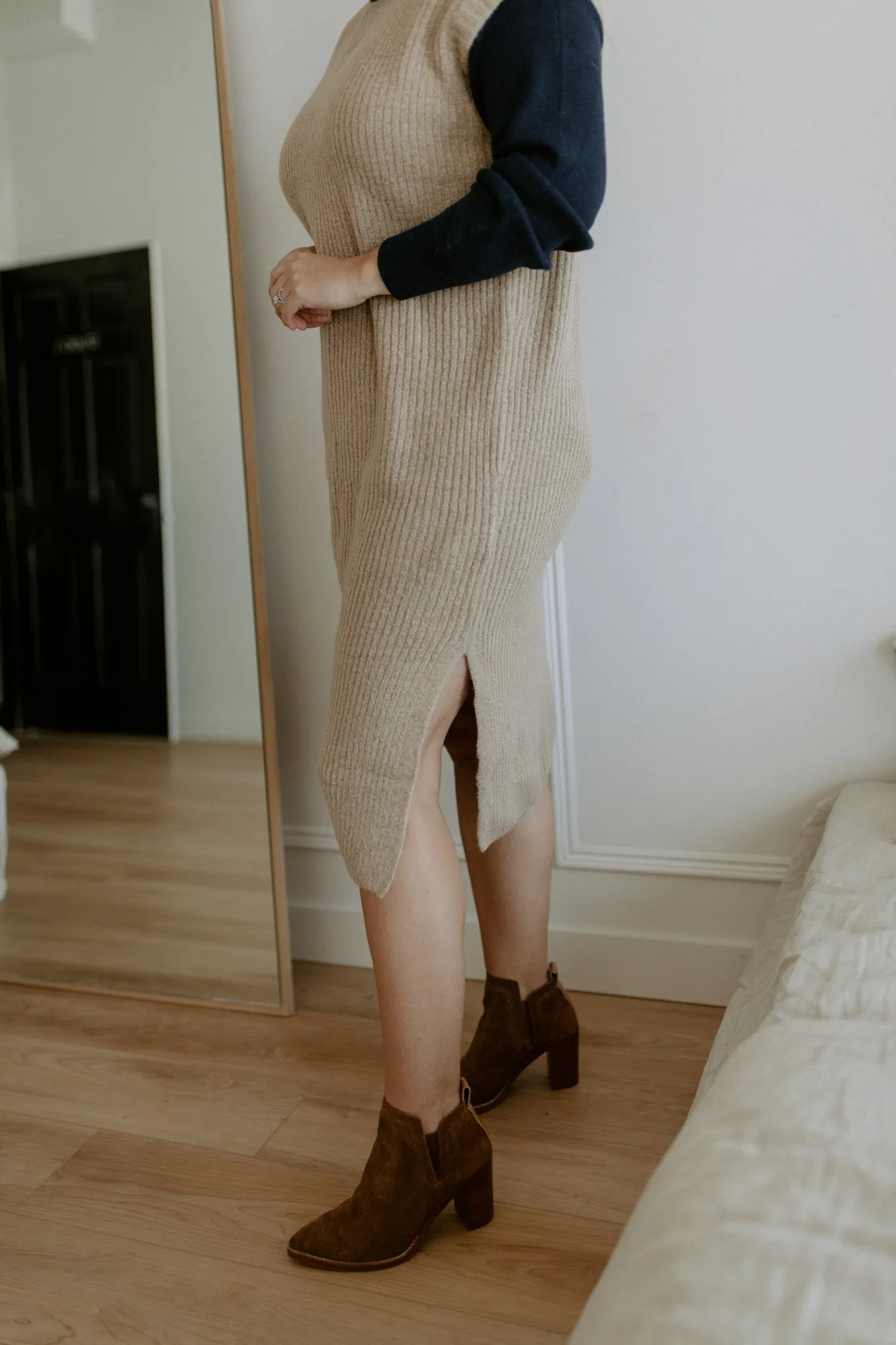 The Nora Midi Sweater Dress - Oatmeal