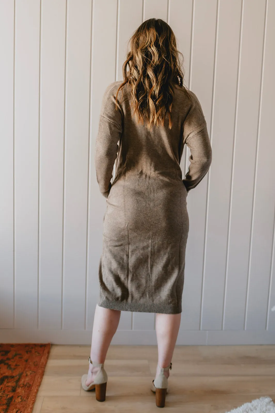 The Tahoe Sweater Dress - Taupe