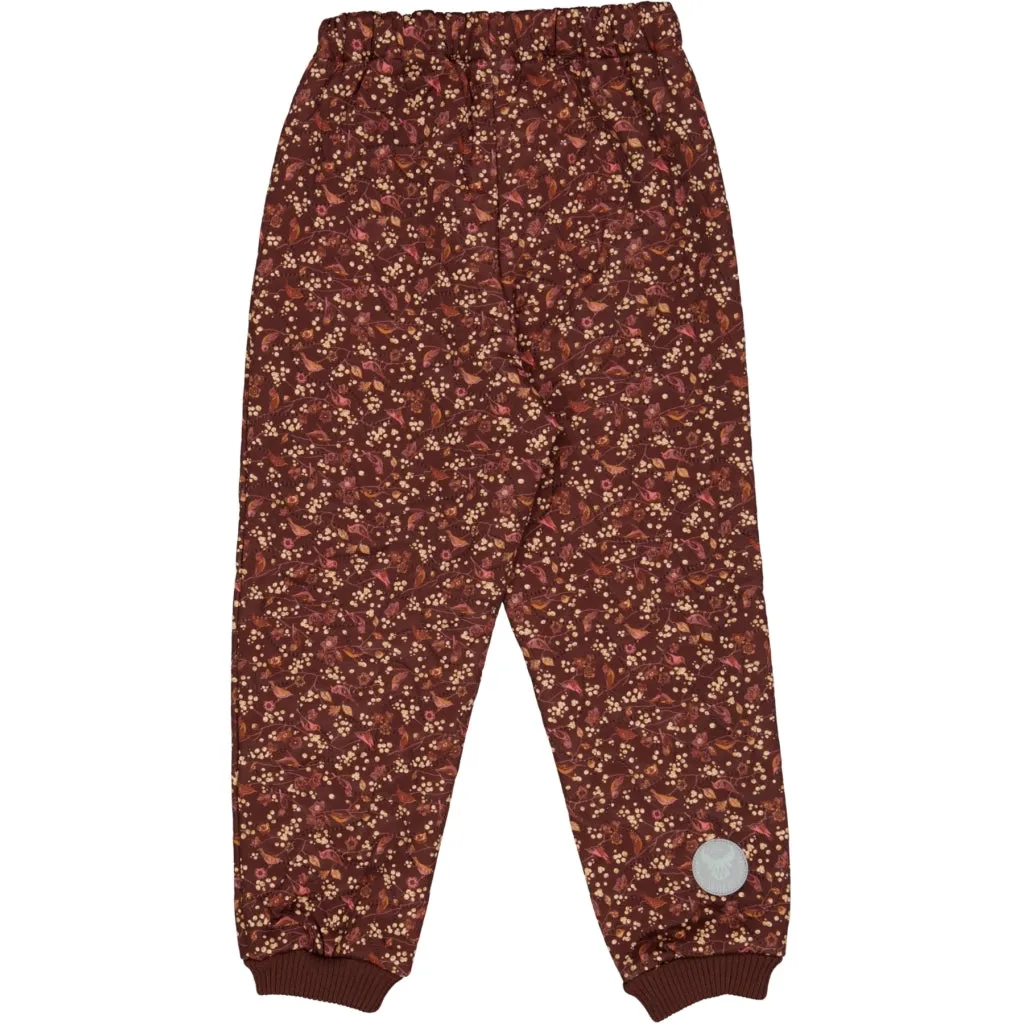 Thermo Pants Alex - maroon birds