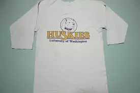 University of Washington Huskies Vintage 80's 3/4 Sleeve UW Jersey T-Shirt