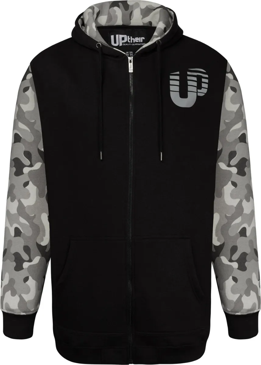 Uptheir Cal2 Performance Zip Through Hoody & Jogger Tracksuit Set - Camo Black