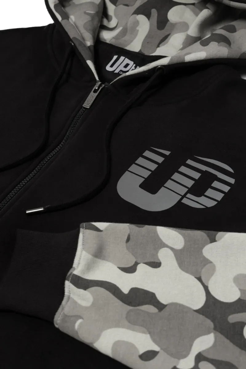 Uptheir Cal2 Performance Zip Through Hoody & Jogger Tracksuit Set - Camo Black