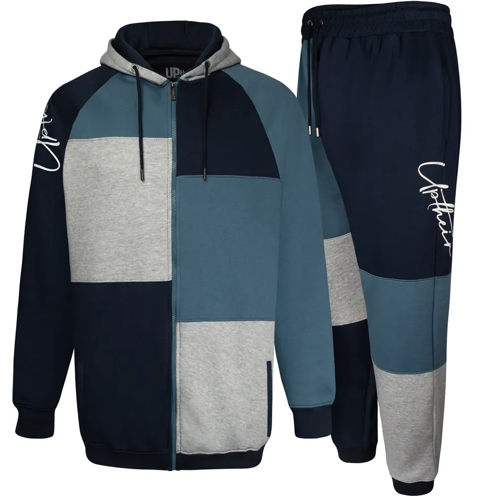 Uptheir Energy Colour Block Hoody & Jogger Tracksuit Set - Blue