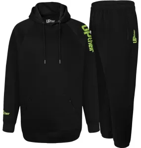 Uptheir Lando Logo Print Hoody & Jogger Tracksuit Set - Black