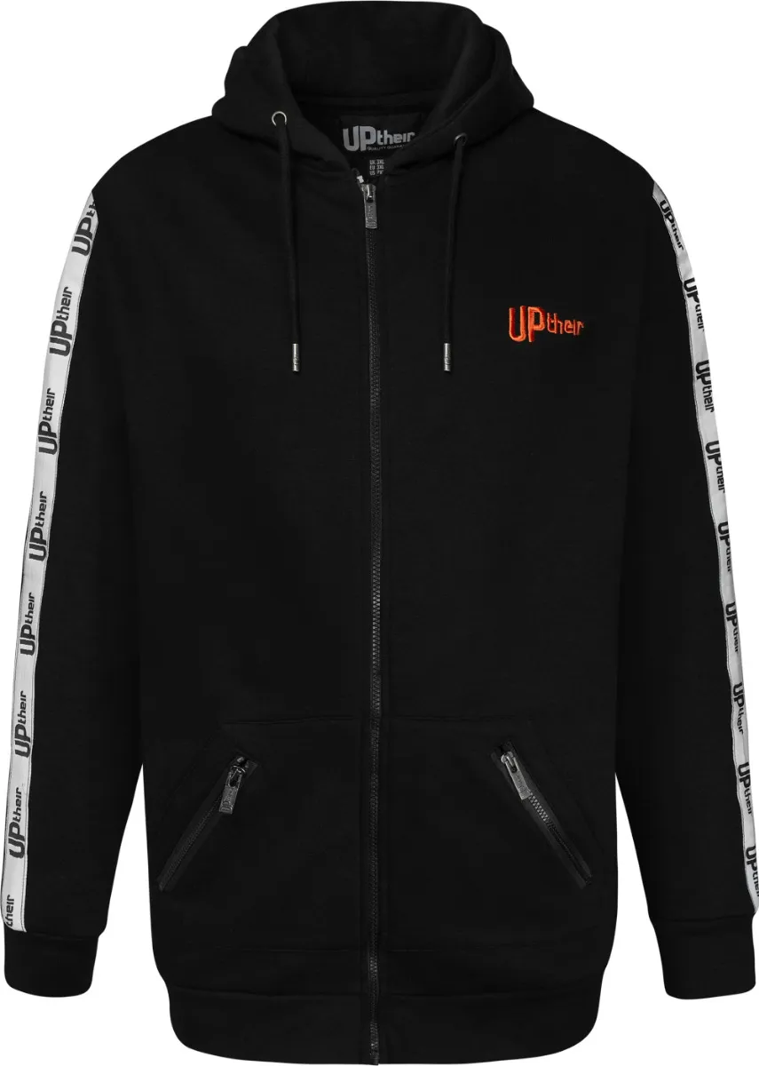 Uptheir Trace Taping Zip Hoody & Jogger Tracksuit Set - Black