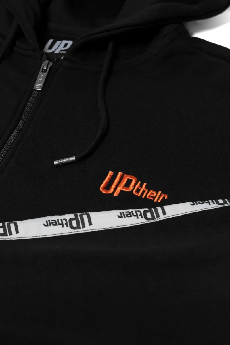 Uptheir Trace Taping Zip Hoody & Jogger Tracksuit Set - Black