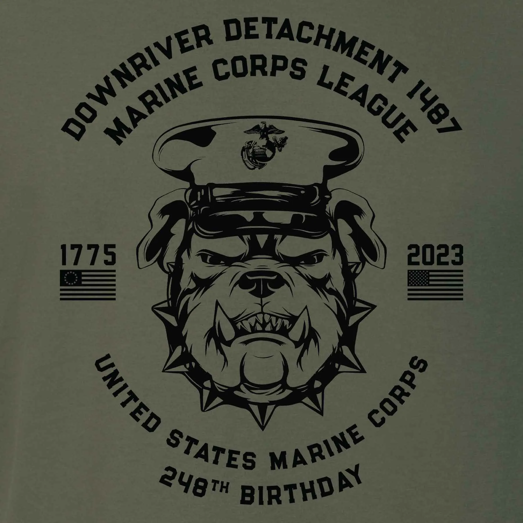 USMC 248th Birthday Bulldog Customizable Reunion T-shirt