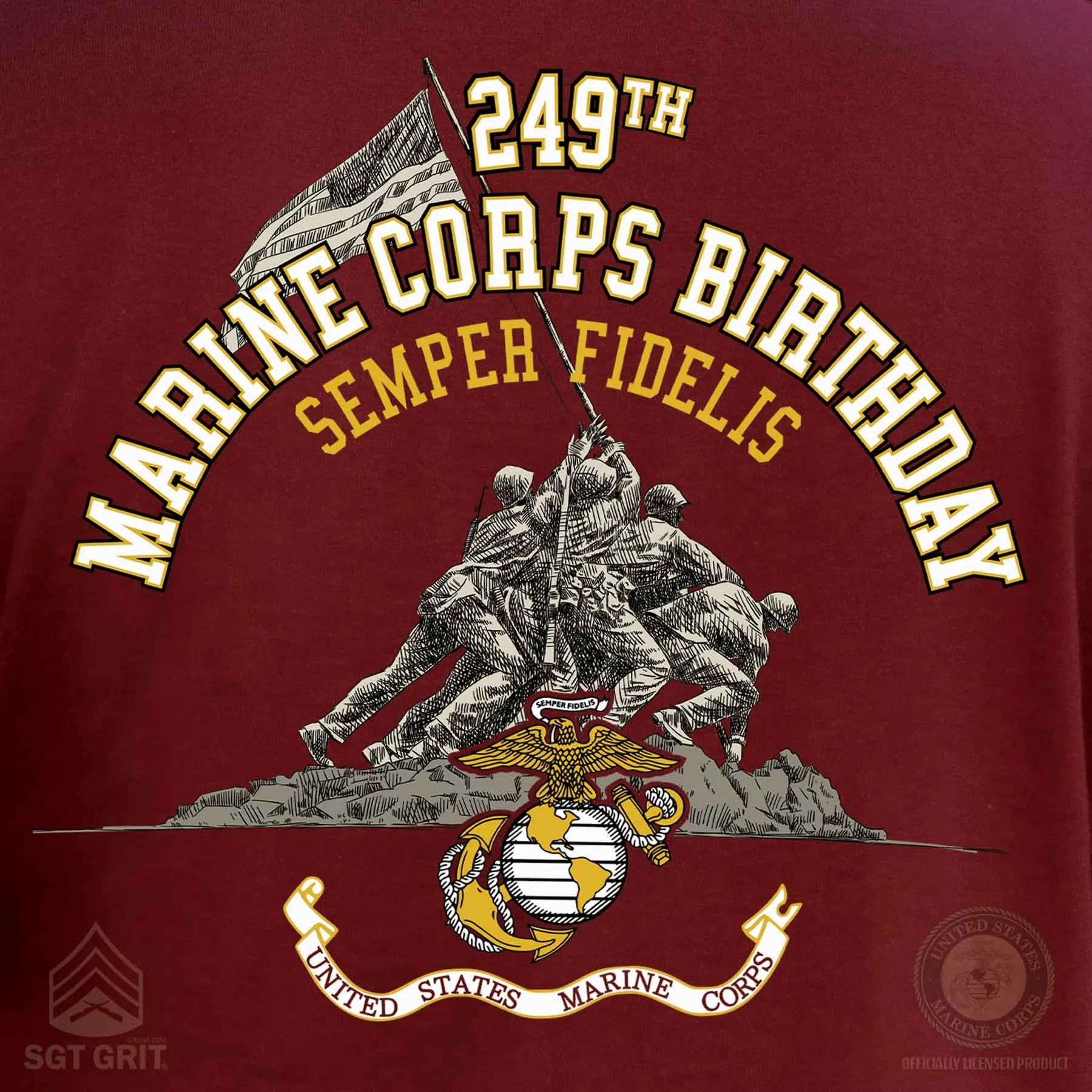 USMC 249th Birthday T-shirt - Front