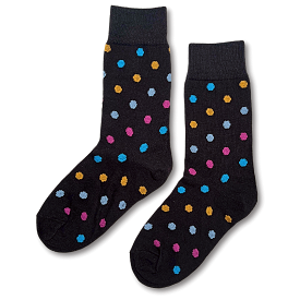 Vannucci Boys Polka Dot Black Socks _SS1221