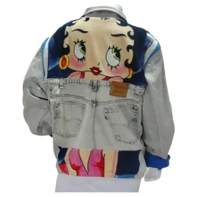 Vintage Reworked Denim Betty Boop Cartoon Jacket