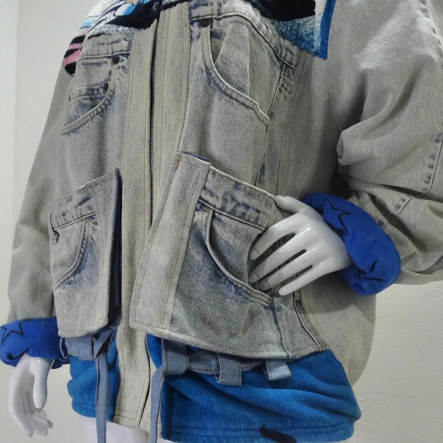 Vintage Reworked Denim Betty Boop Cartoon Jacket