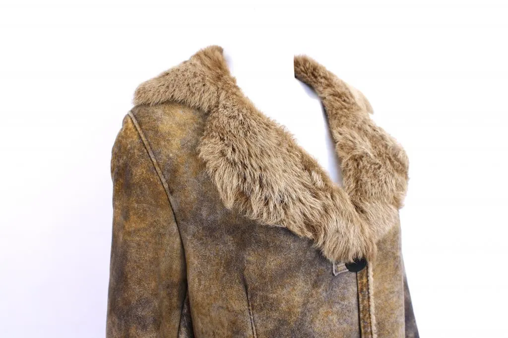 Vintage Shearling Sheepskin Fur Coat